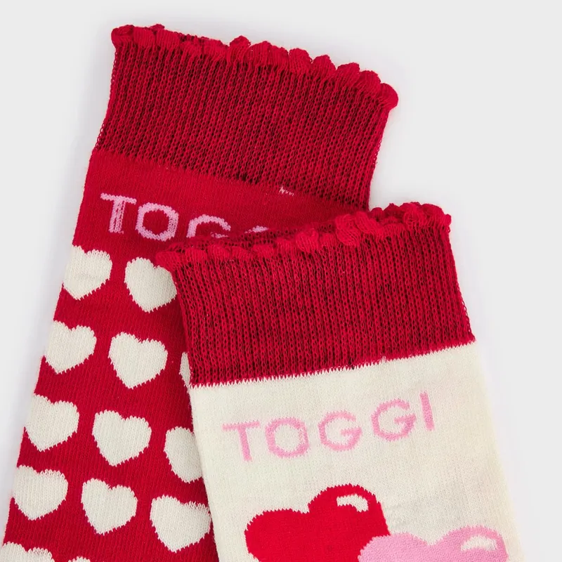 Toggi Chimera Kids Socks - White/Red-1