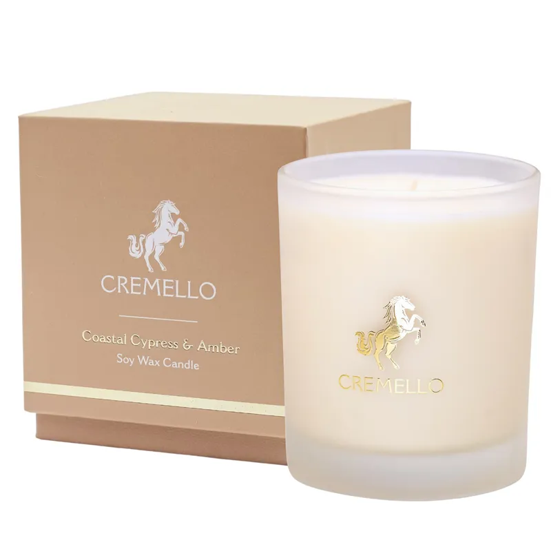 Cremello Coastal Cypress and Amber Candle - Small 