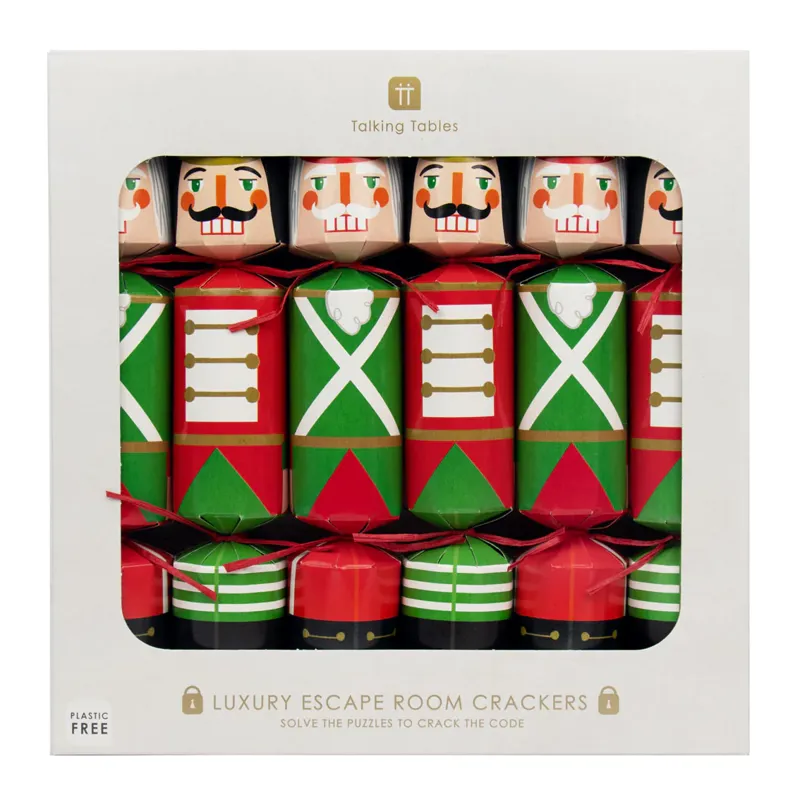 Talking Tables Christmas Nutcracker Crackers 6 Pack with Escape Room Game