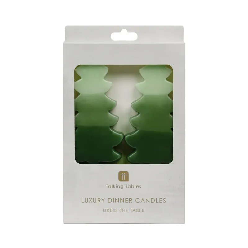 Green Christmas Tree Shaped Candles - 2 Pack-2