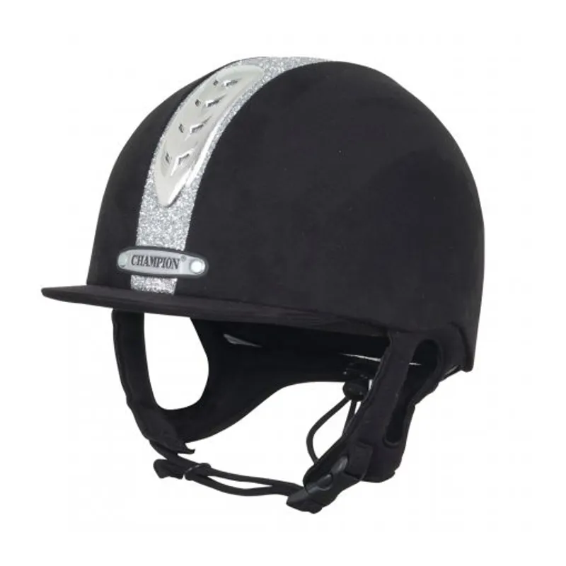Champion Junior X-Air Dazzle Plus Riding Hat Black/Silver - 55cm 