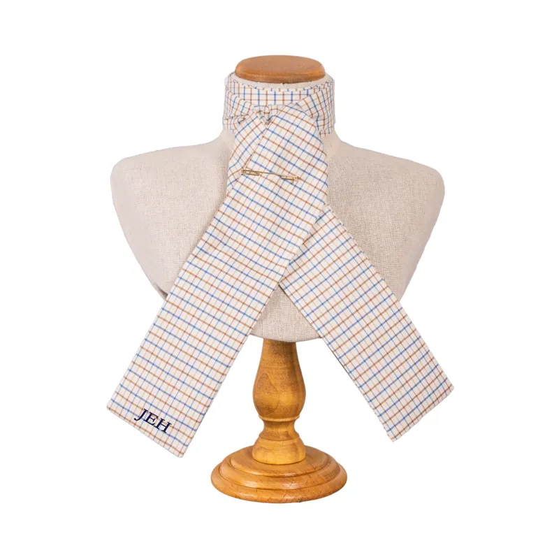 Racesafe Check Untied Stock Brown/Blue/Gold