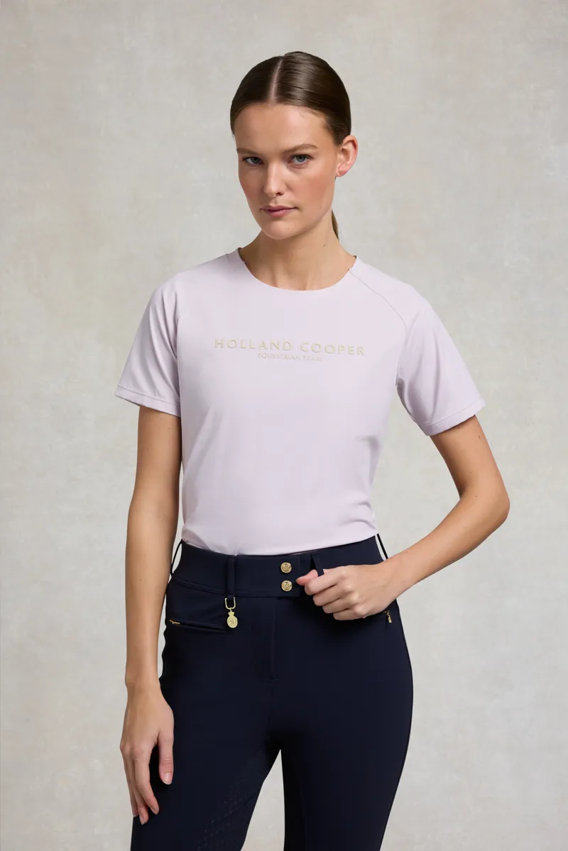 Holland Cooper Chiltern Crew Neck Tee -  Dawn Pink