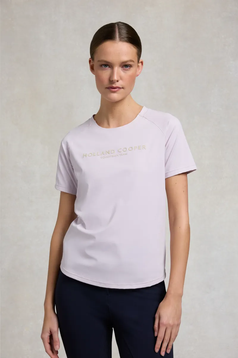 Holland Cooper Chiltern Crew Neck Tee -  Dawn Pink-3