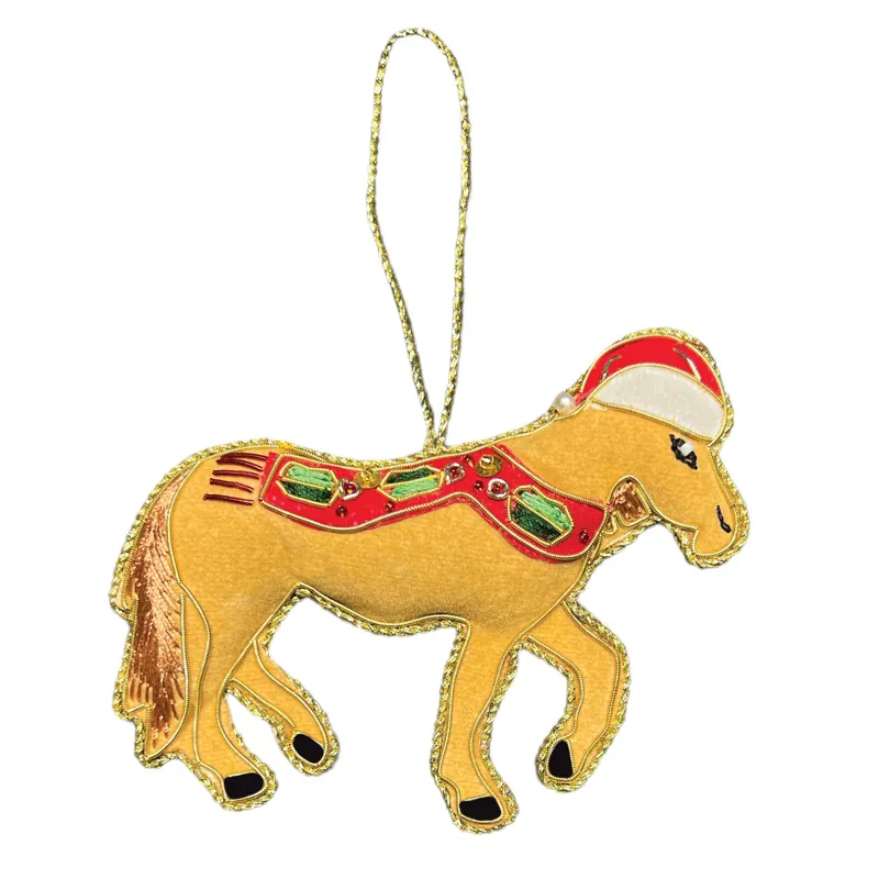 Equetech Dun Horse Beaded Embroidered Christmas Tree Decoration 