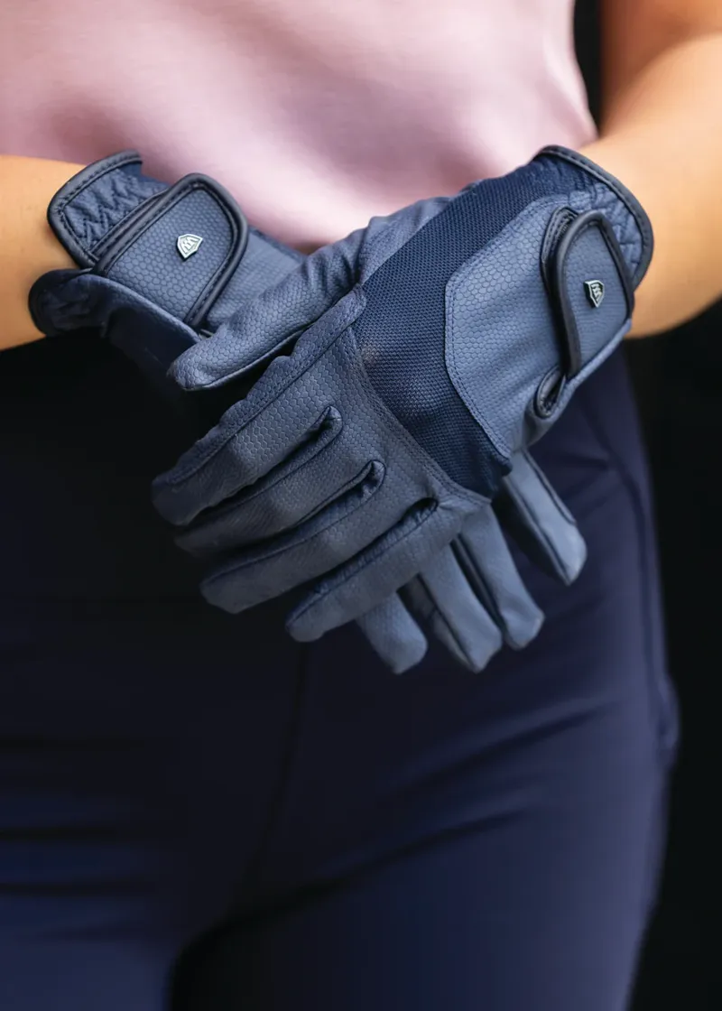 Woof Reintex Mesh Riding Glove - Navy-2