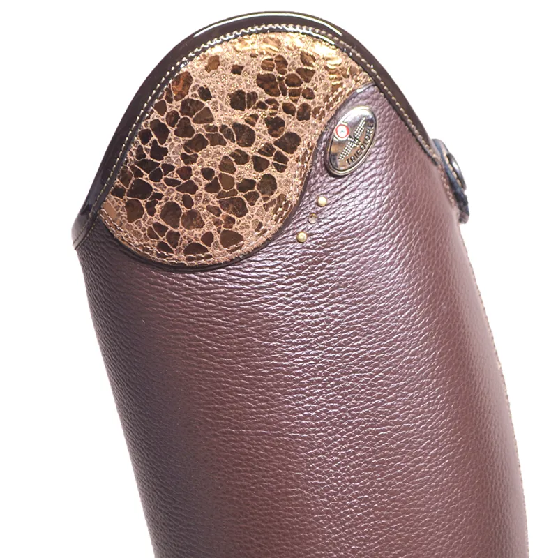DeNiro Salentino Laced Tall Riding Boot - Quick Brown/ Ice Bronzo-1