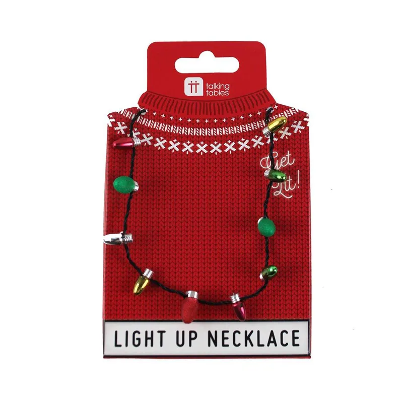 Talking Tables Red and Green Light Up Christmas LED Necklace
