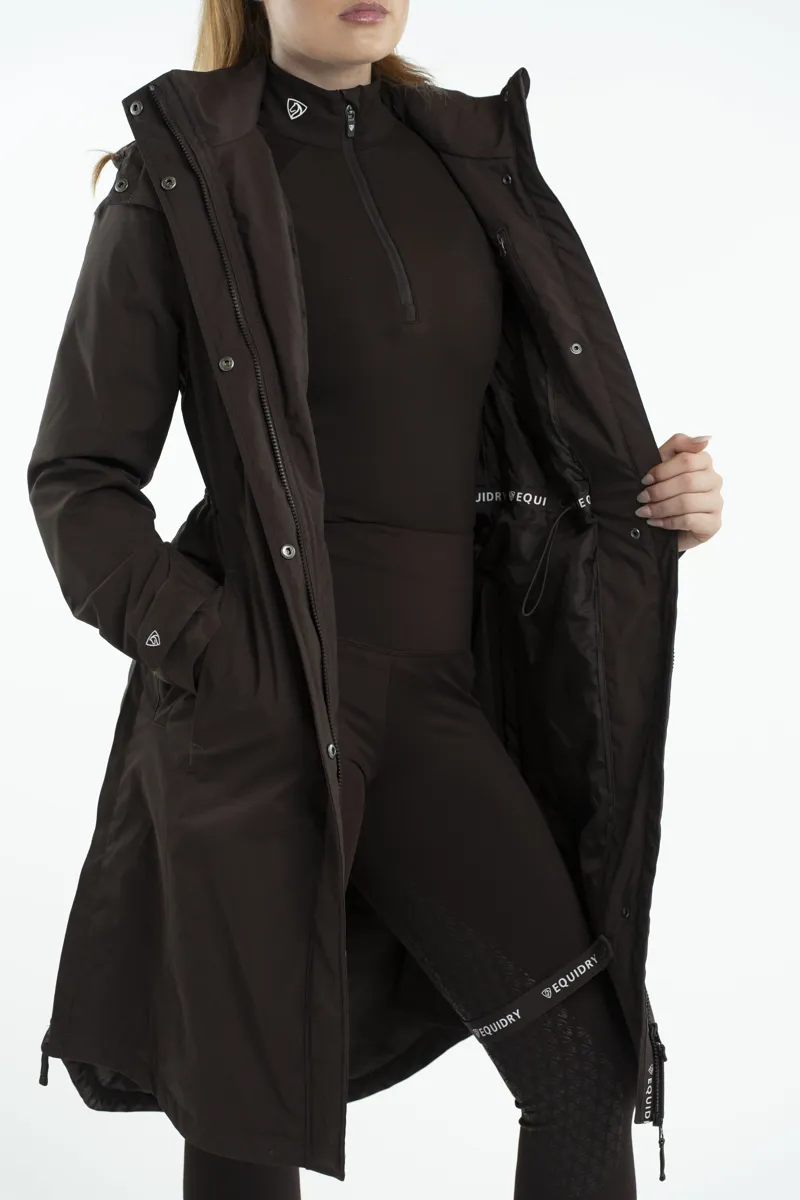 Equidry Bronte Riding Coat Brown - Removable Hood-8