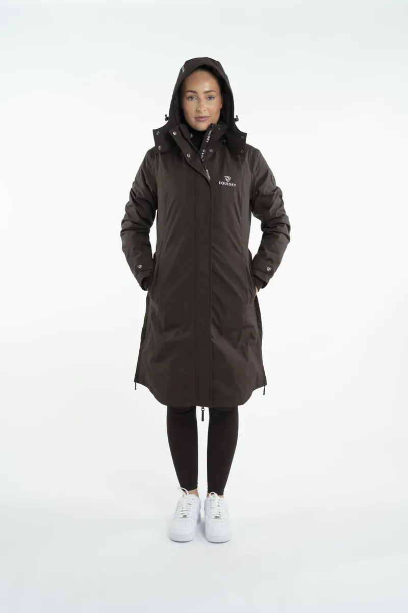 Equidry Bronte Riding Coat Brown - Removable Hood-5