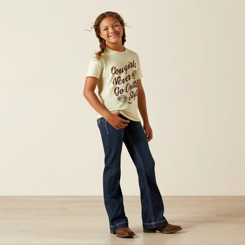 Ariat Girls Never Outta Style T-Shirt - Wheat-3