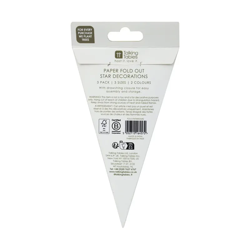 Paper Stars Christmas Tree Decorations - 3 Pack-3