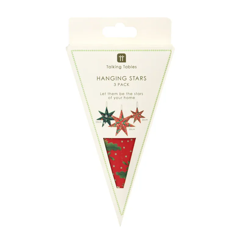 Paper Stars Christmas Tree Decorations - 3 Pack-4