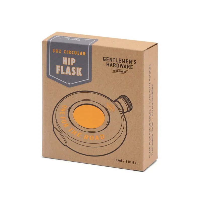 Designworks Collective Circular Hip Flask - Silver