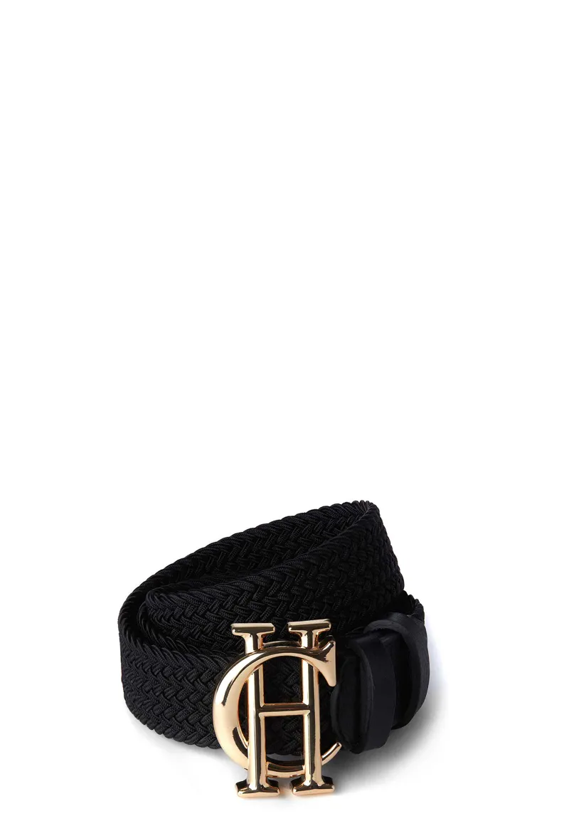 Holland Cooper Elasticated Cord Belt - Stone Navy Ecru-1