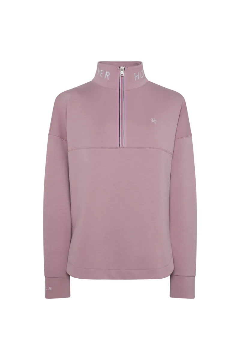 Holland Cooper Windsor Quarter Zip Sweat - Dawn Pink -5