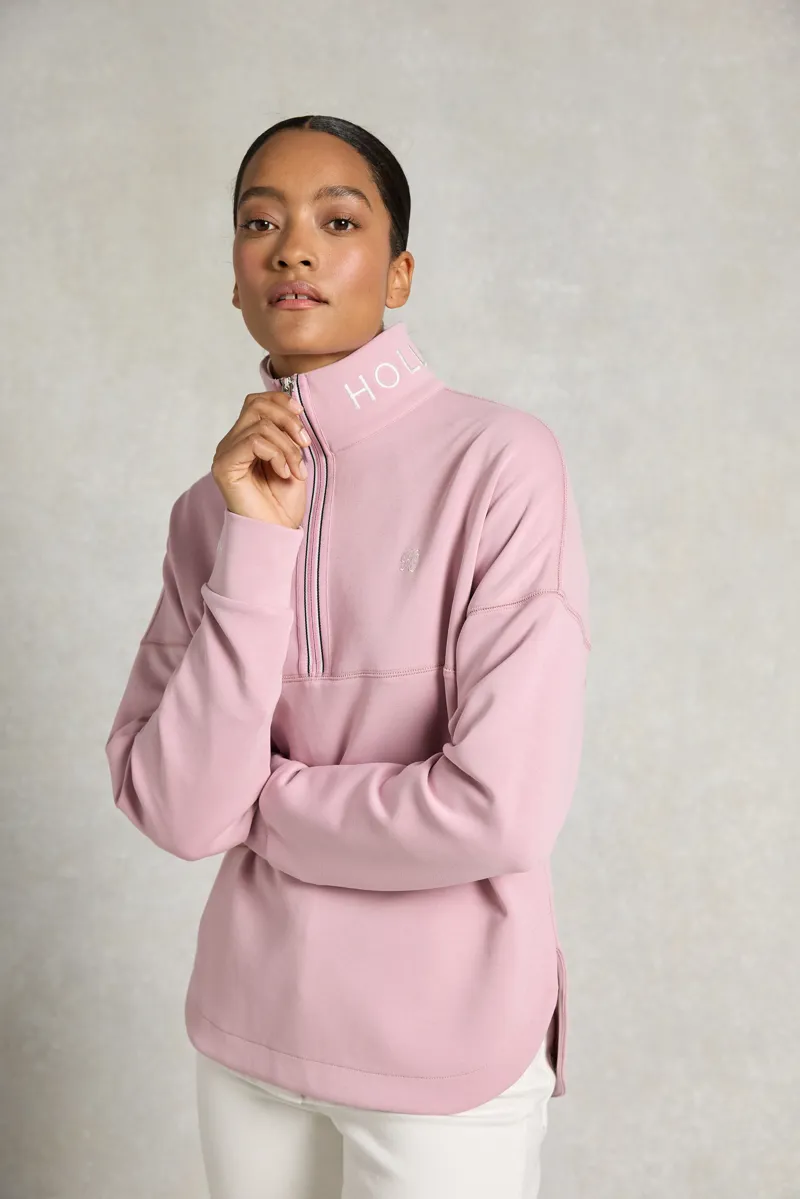 Holland Cooper Windsor Quarter Zip Sweat - Dawn Pink -2