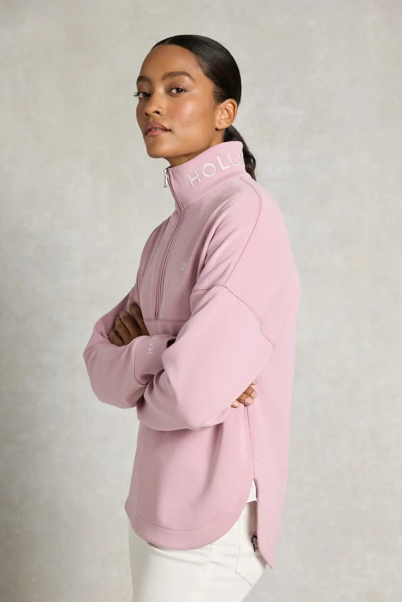 Holland Cooper Windsor Quarter Zip Sweat - Dawn Pink -4