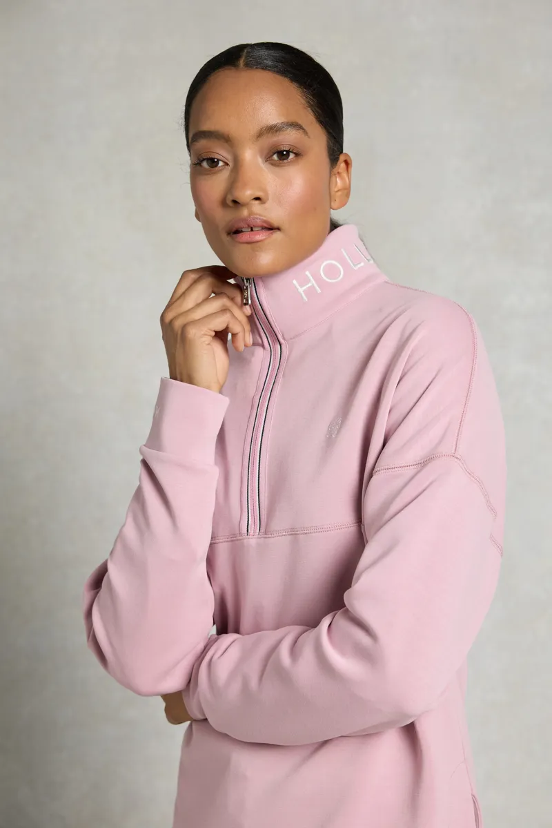 Holland Cooper Windsor Quarter Zip Sweat - Dawn Pink -3