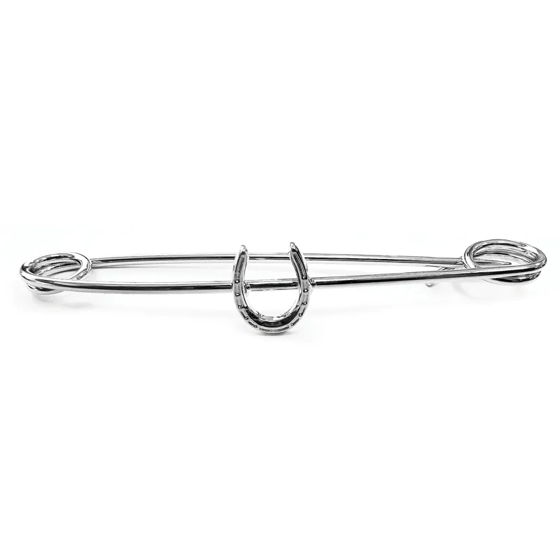 Equetech Traditional Horseshoe Stock Pin - Silver 