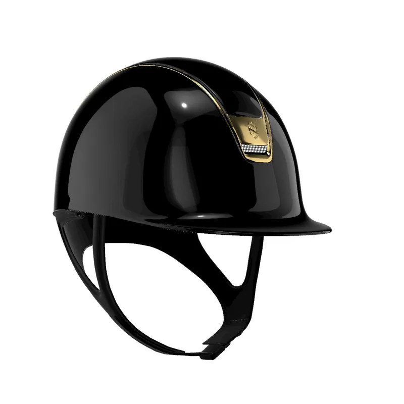 Samshield 2.0 Gloss Black Shell and Top with Gold Trim and Blazon