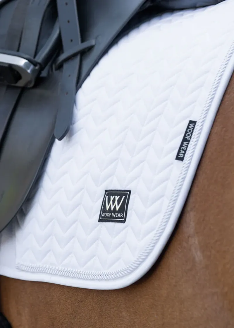 Woof Wear Herringbone Dressage Pad - White-1