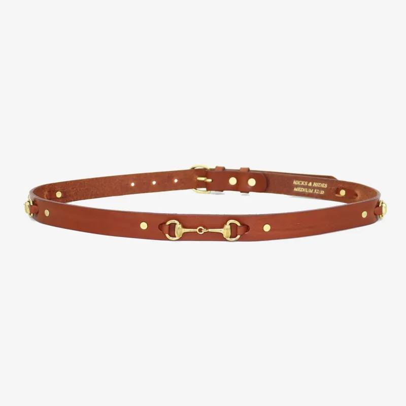 Hicks and Hides Ascot Bit Belt Cognac-1