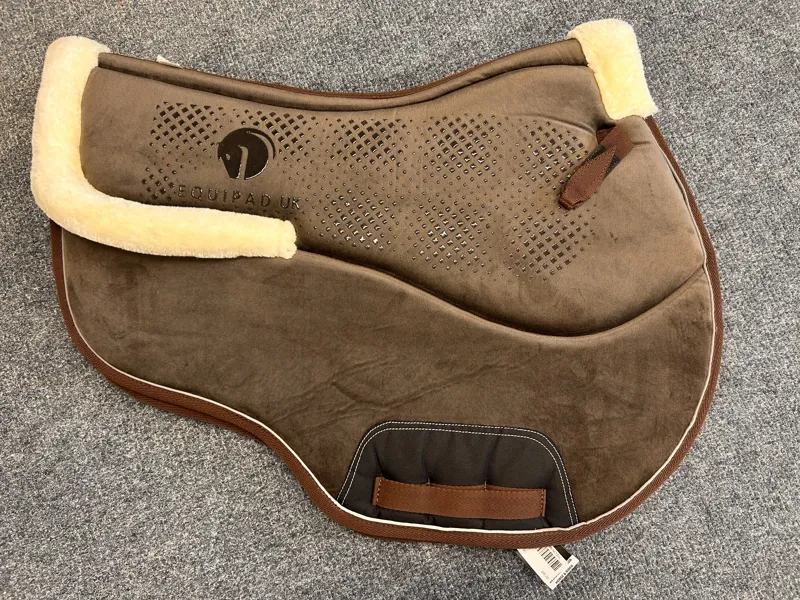 Equipad Opulence Jump Saddle Pad - Brown with Natural Fur