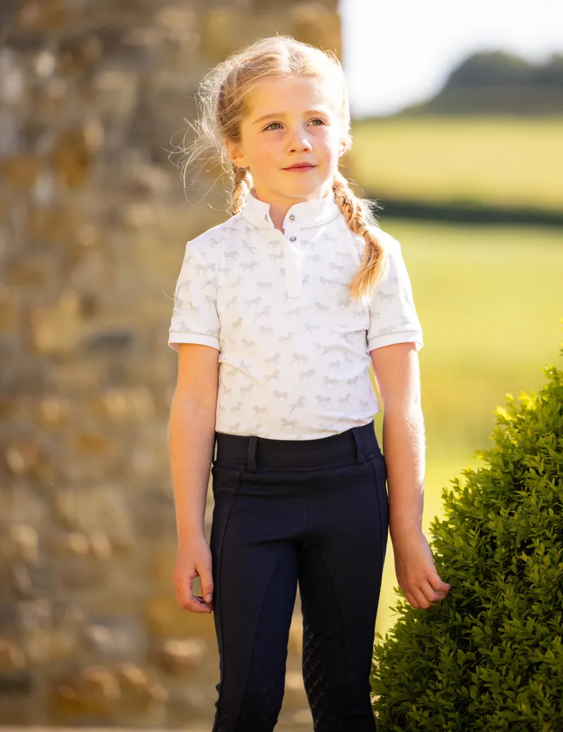 LeMieux Mini Bella Show Shirt - White/Ponies-5