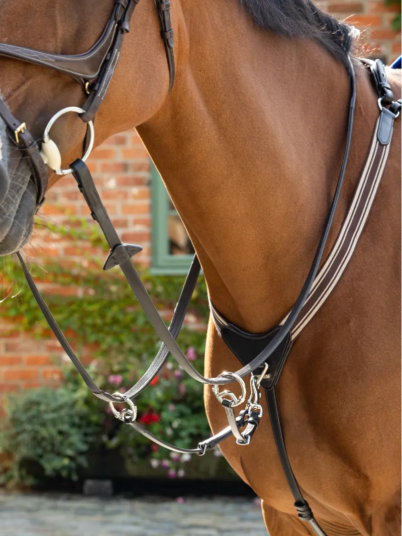 LeMieux Arika Elasticated Breastplate - Brown/Silver-1