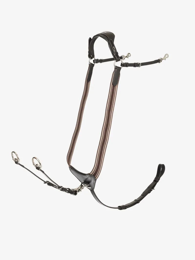 LeMieux Arika Elasticated Breastplate - Brown/Silver-2