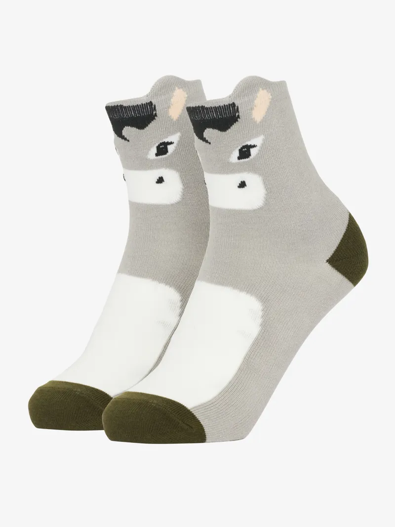 LeMieux Mini Character Socks 2 pack - Donkey-1