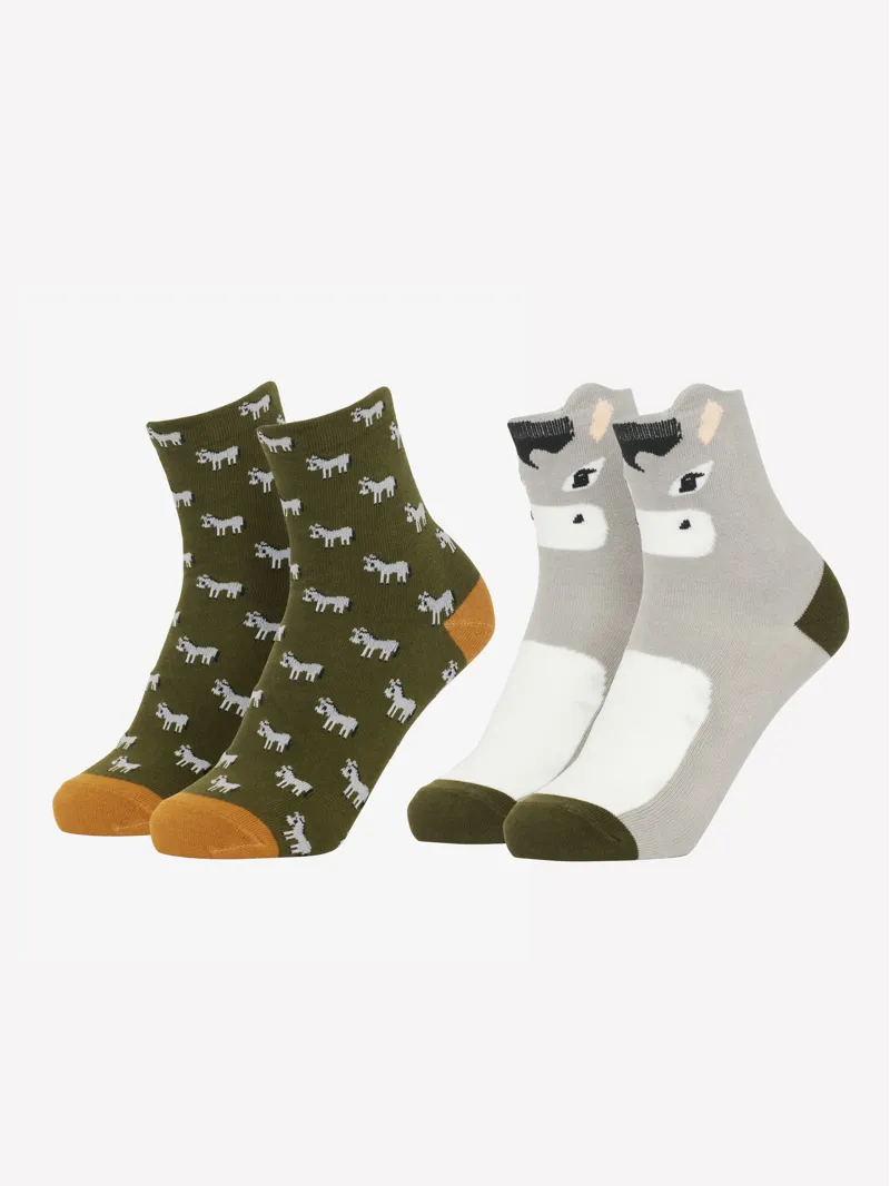 LeMieux Mini Character Socks 2 pack - Donkey
