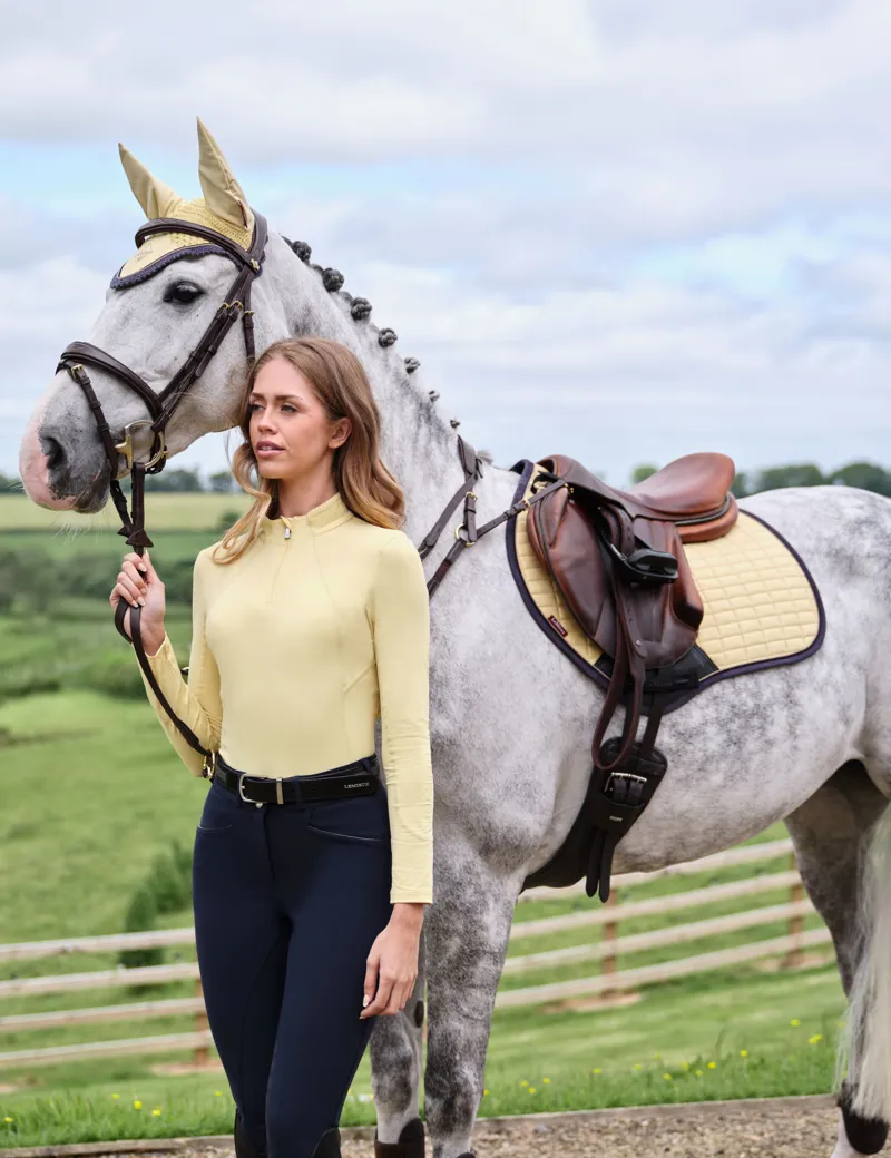 LeMieux Suede Close Contact Square - Mimosa-1