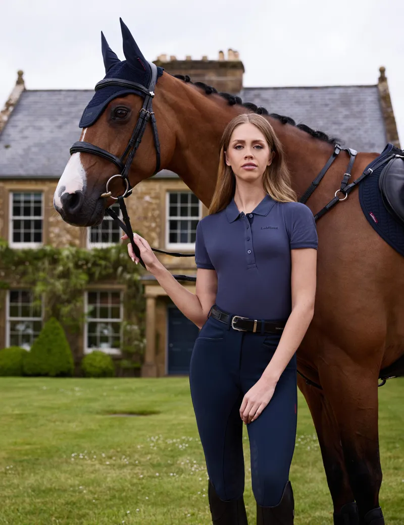 LeMieux Ladies Classique Polo Shirt - Dusk Blue-3