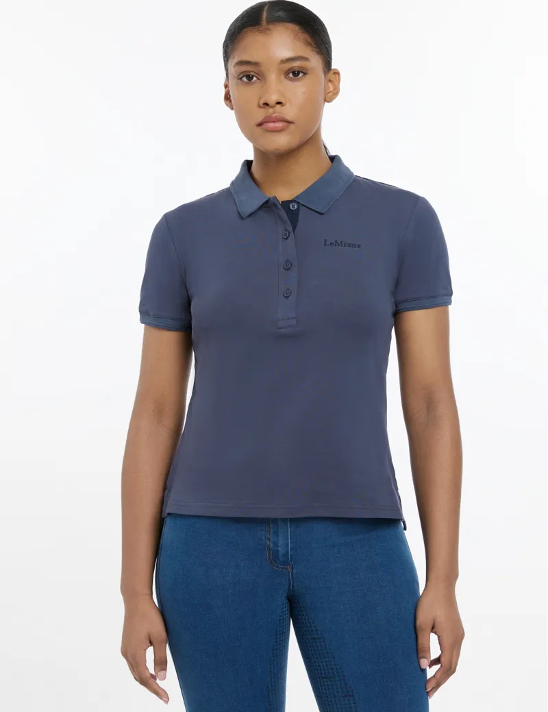 LeMieux Ladies Classique Polo Shirt - Dusk Blue-1