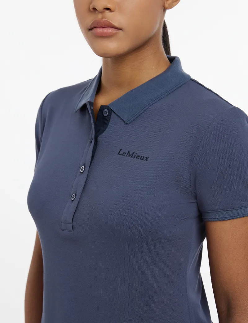 LeMieux Ladies Classique Polo Shirt - Dusk Blue-4