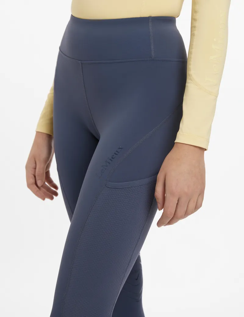 LeMieux Ladies Lydia Mesh Leggings - Dusk Blue-3