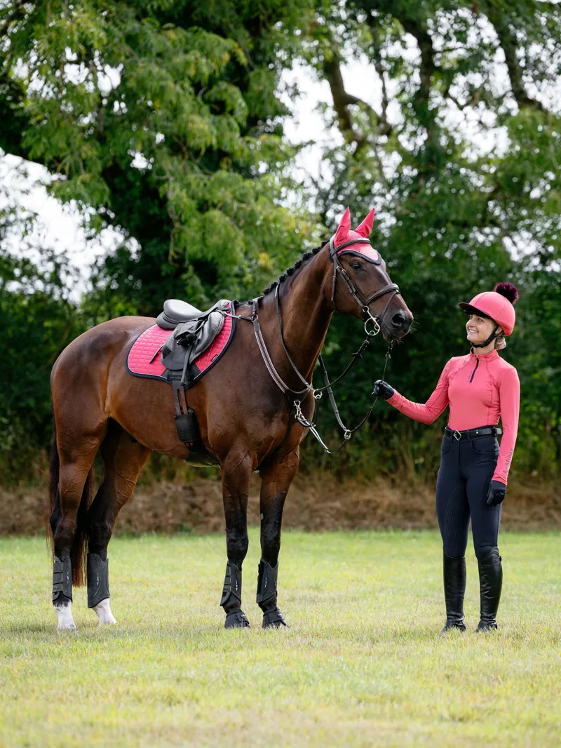 LeMieux Suede Close Contact Square - Cranberry-1