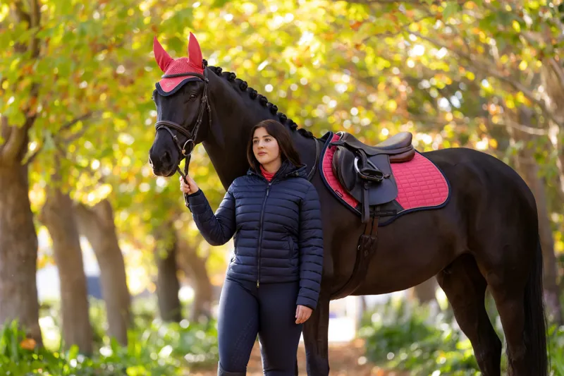 LeMieux Suede Close Contact Square - Cranberry-3