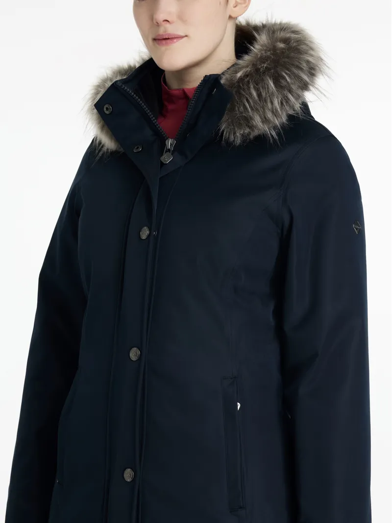 LeMieux Anya Waterproof Riding Coat - Navy-4