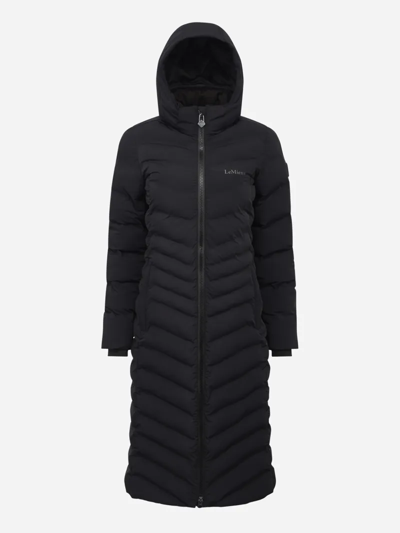 LeMieux Hayley Water Resistant Longline Puffer Coat - Black