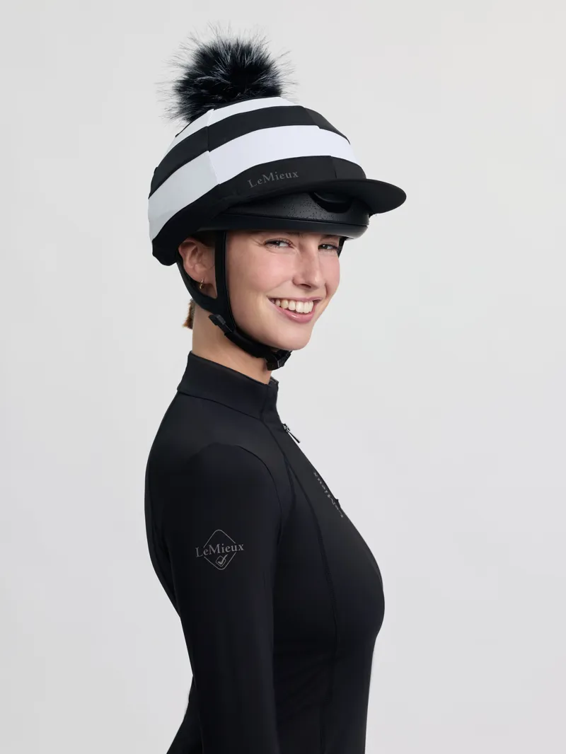 LeMieux Derby Pom Hat Silk - Black-5