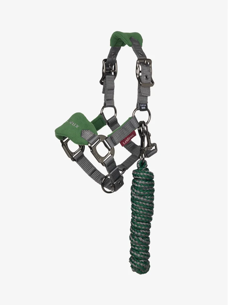 Lemieux Mini Vouge Headcollar and Leadrope - Hunter Green-1