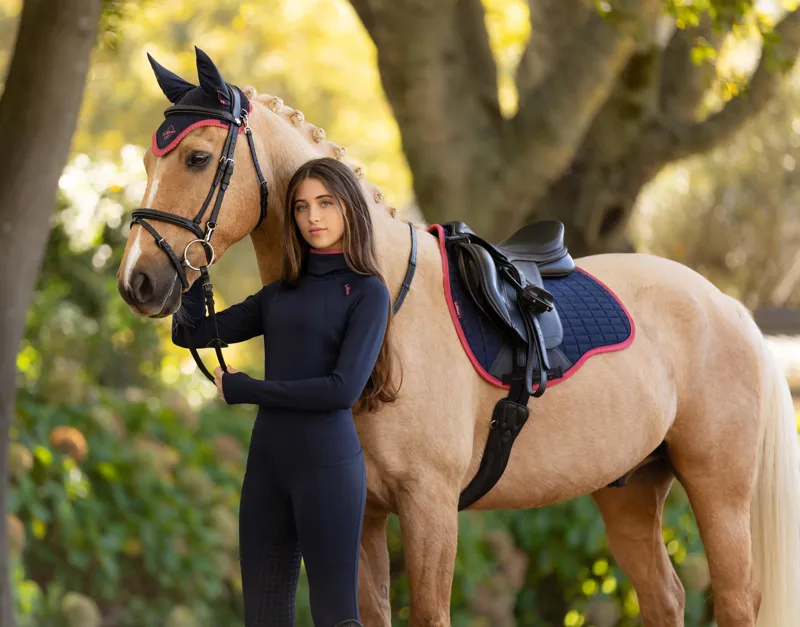 LeMieux Suede GP Square - Navy/Cranberry-1