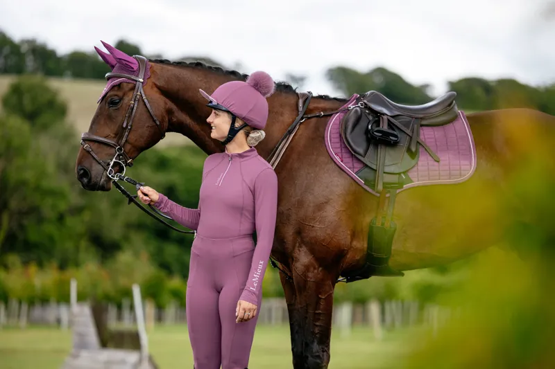 LeMieux Suede Close Contact Square - Mallow-3