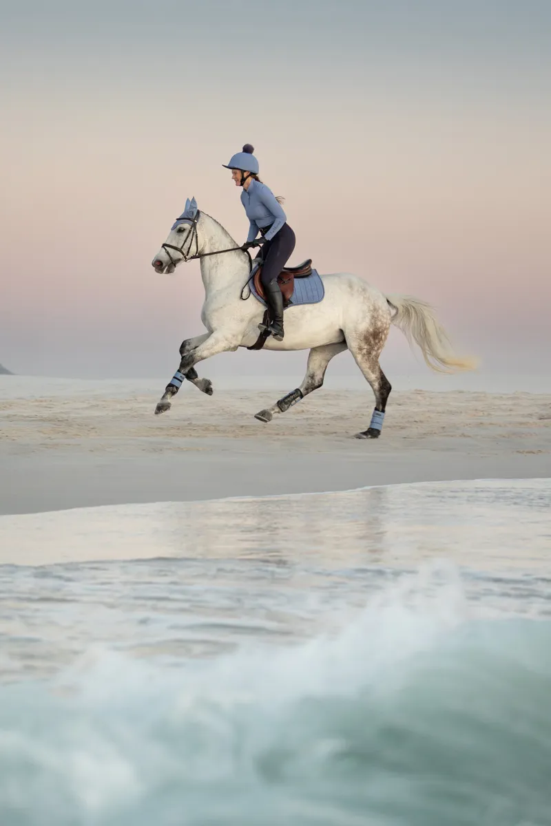 LeMieux Suede Close Contact Square - Powder Blue-2