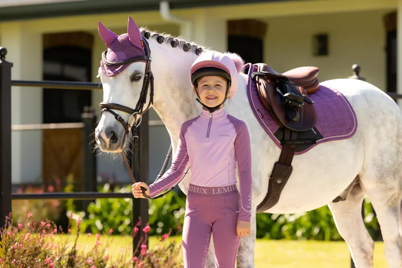 LeMieux Mini Suede Close Contact Square - Mallow-3