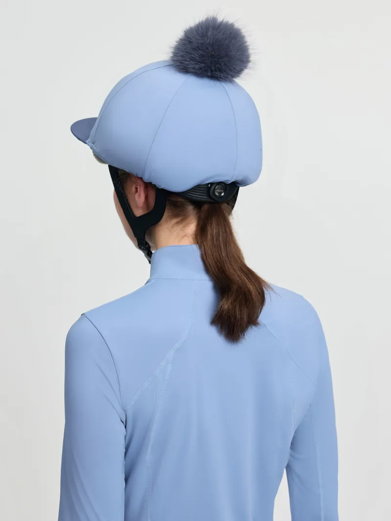 LeMieux Classique Pom Hat Silk - Powder Blue-6