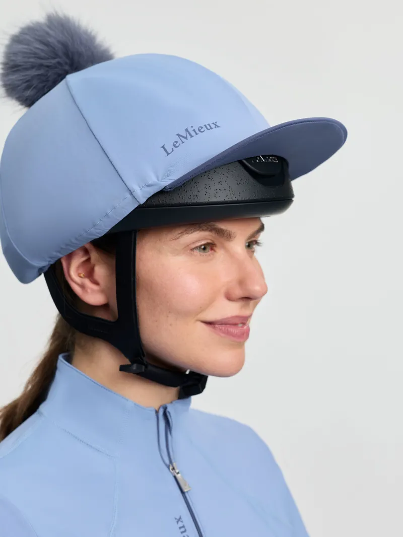 LeMieux Classique Pom Hat Silk - Powder Blue-3